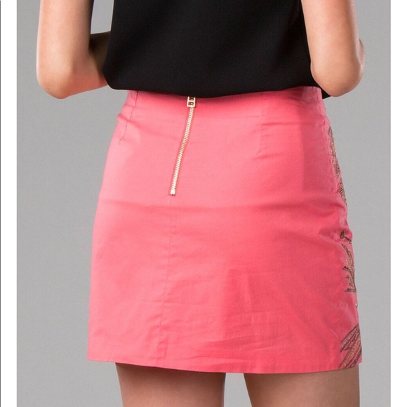 Coral Pink Mini Skirt - Picture 2 of 5